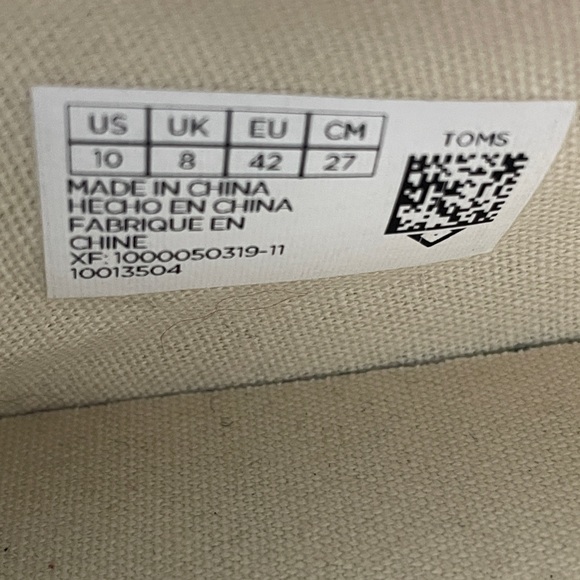 TOMS Dark Blue Canvas Slip-Ons Size 10 Brand New - Picture 5 of 5